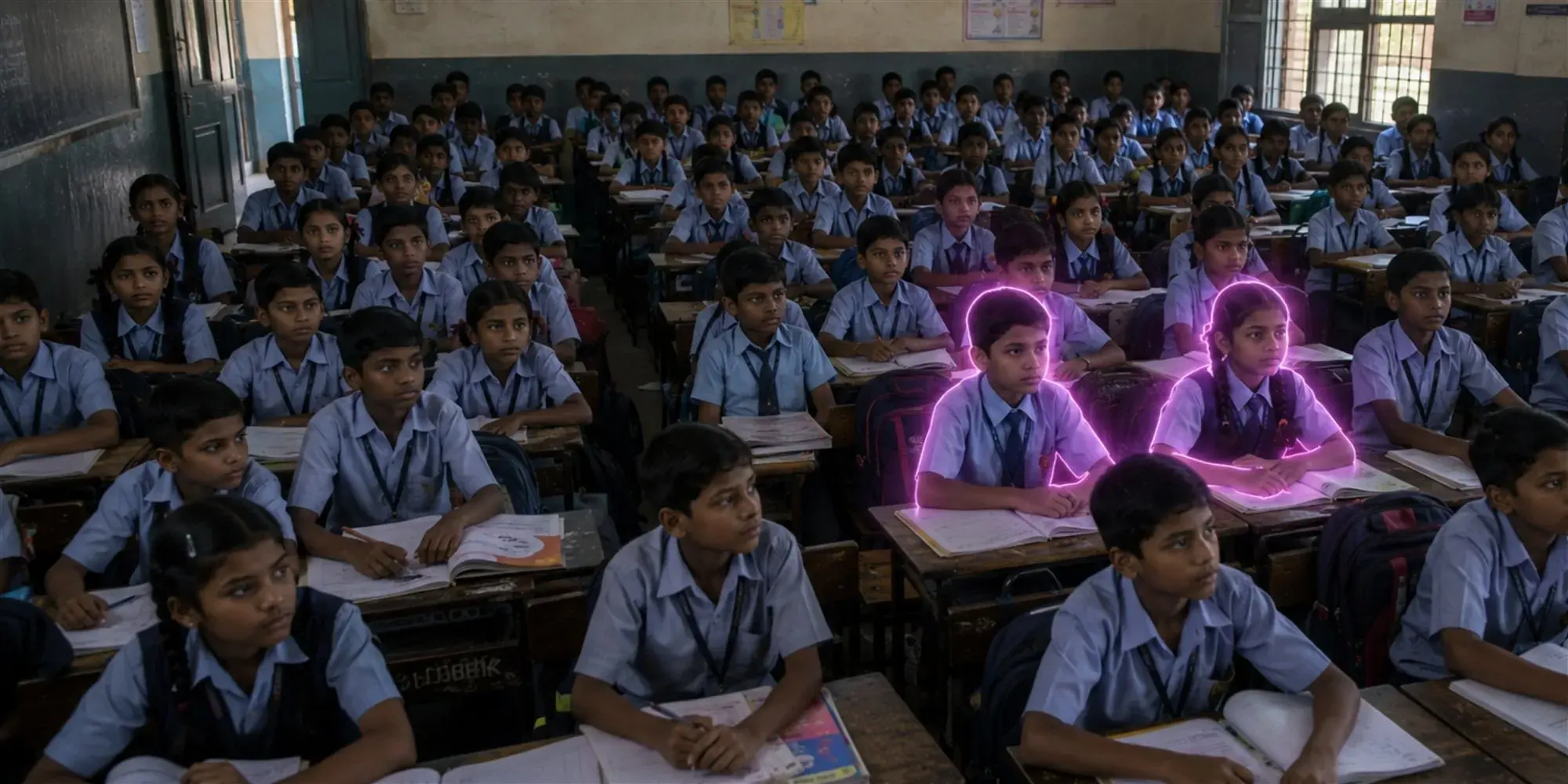 A full classroom of students at their desks